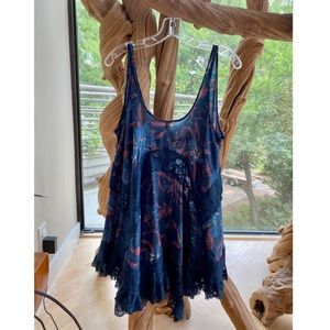 Free People She Swings Slip Blue Combo Color
